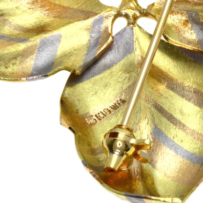 TASAKI Grape leaf motif Diamond Brooch K18 Yellow Gold 18K Pink GoldLadies [Used]