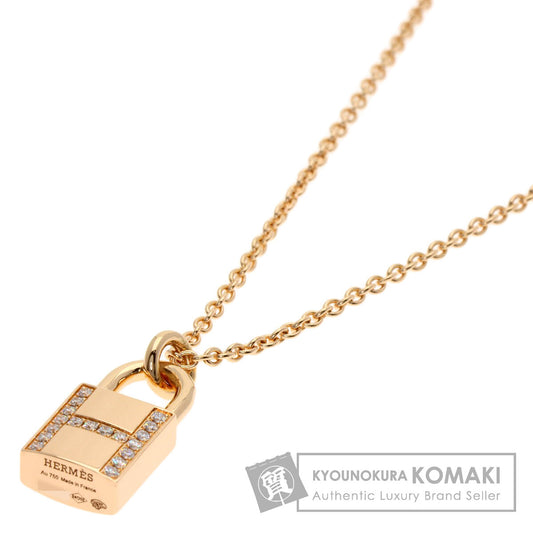 HERMES Kelly Cadena Diamond Amulet Necklace K18 Pink Gold Ladies [Used]