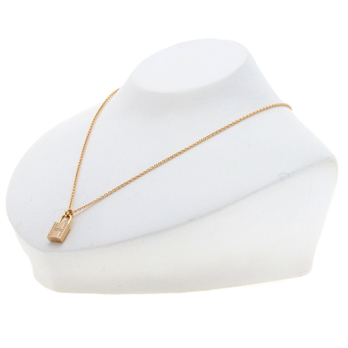 HERMES Kelly Cadena Diamond Amulet Necklace K18 Pink Gold Ladies [Used]