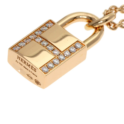 HERMES Kelly Cadena Diamond Amulet Necklace K18 Pink Gold Ladies [Used]