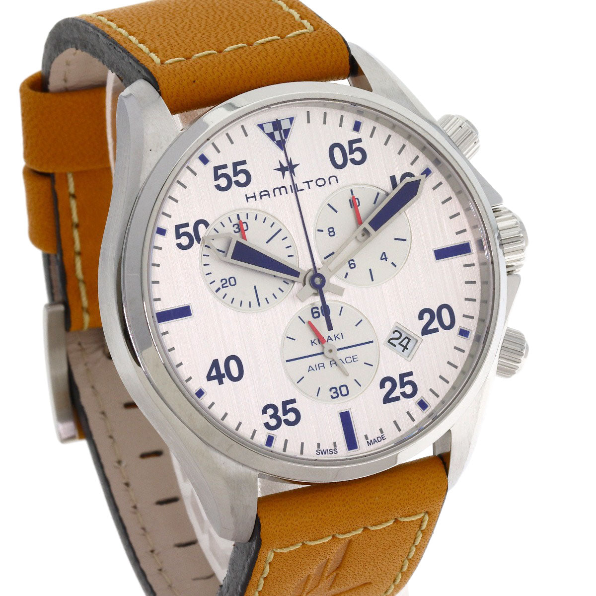 HAMILTON Khaki Aviation Chronograph Watches H767120 Stainless Steel/Leather mens