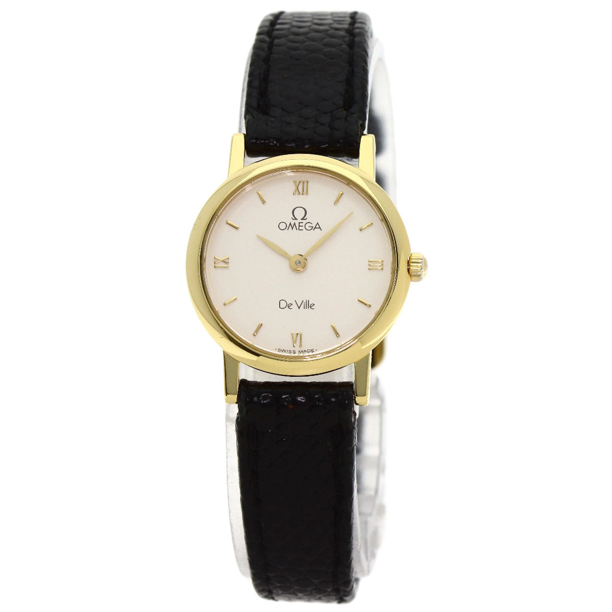 OMEGA De Ville Watches K18 Yellow Gold/Leather Ladies