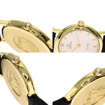 OMEGA De Ville Watches K18 Yellow Gold/Leather Ladies