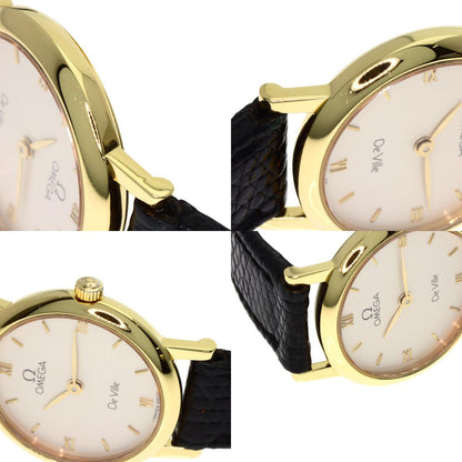 OMEGA De Ville Watches K18 Yellow Gold/Leather Ladies