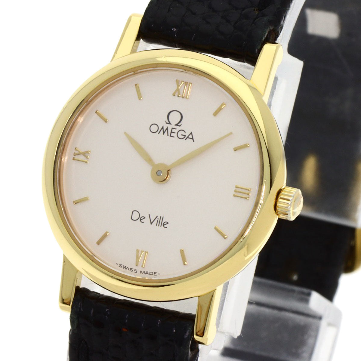 OMEGA De Ville Watches K18 Yellow Gold/Leather Ladies