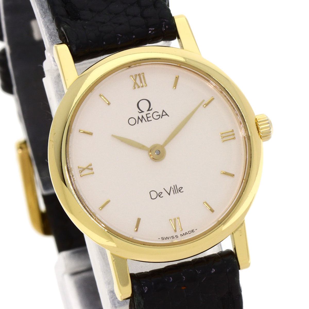 OMEGA De Ville Watches K18 Yellow Gold/Leather Ladies