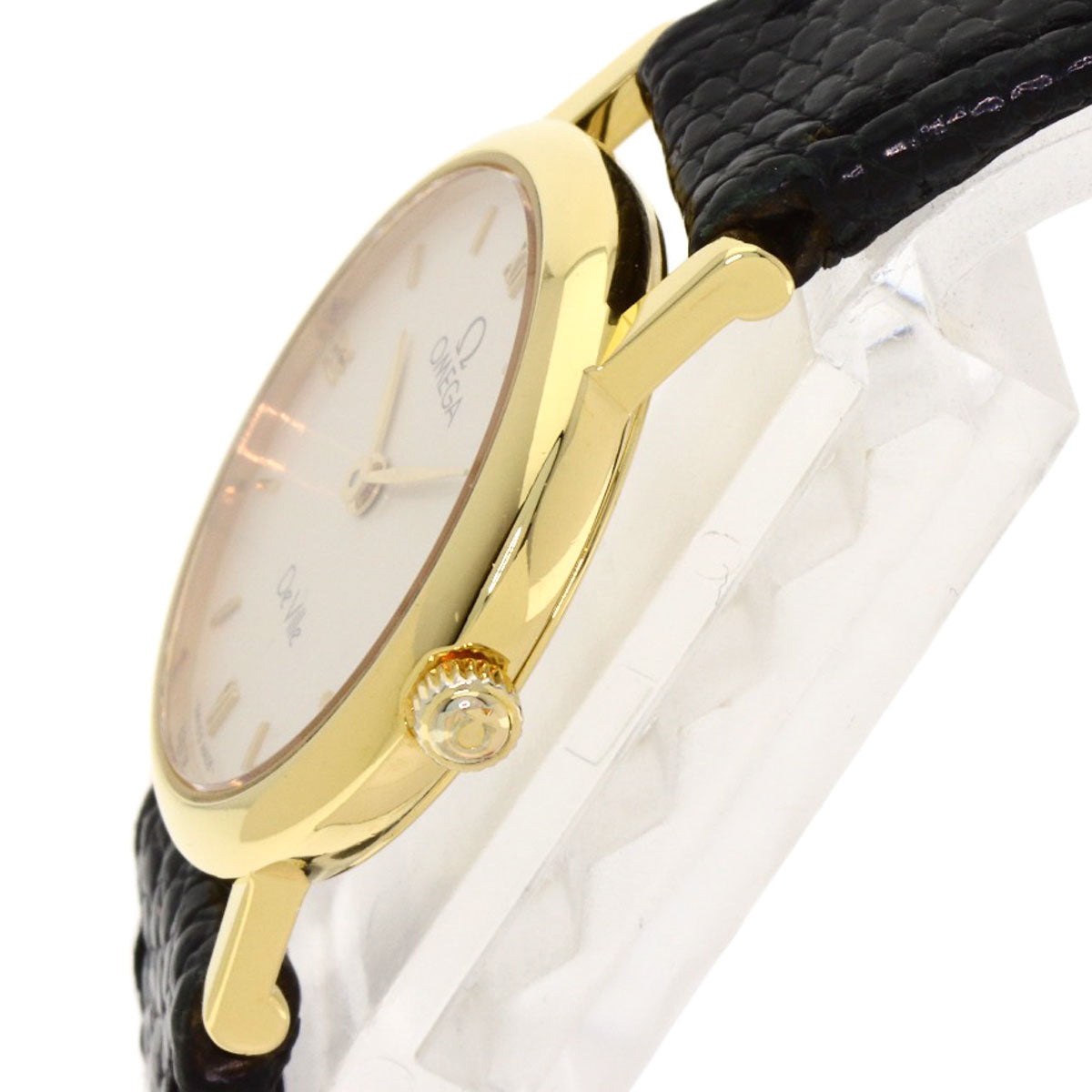 OMEGA De Ville Watches K18 Yellow Gold/Leather Ladies