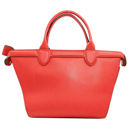 Longchamp logo Handbag Leather Ladies [Used]