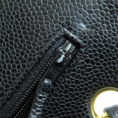 CHANEL Matelasse Double Flap Gold Hardware Shoulder Bag Grained Calfskin Skin Ladies [Used]