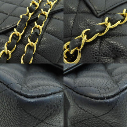 CHANEL Matelasse Double Flap Gold Hardware Shoulder Bag Grained Calfskin Skin Ladies [Used]