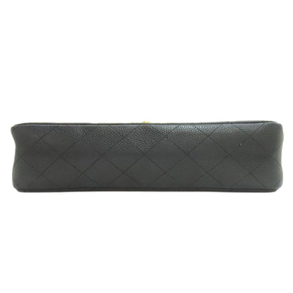 CHANEL Matelasse Double Flap Gold Hardware Shoulder Bag Grained Calfskin Skin Ladies [Used]