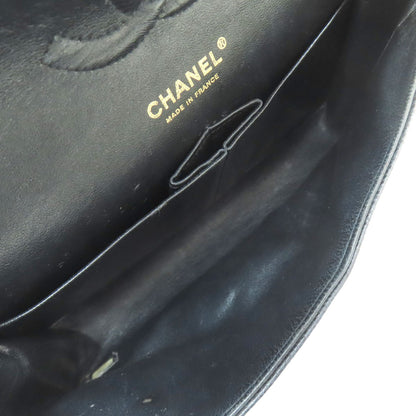 CHANEL Matelasse Double Flap Gold Hardware Shoulder Bag Grained Calfskin Skin Ladies [Used]