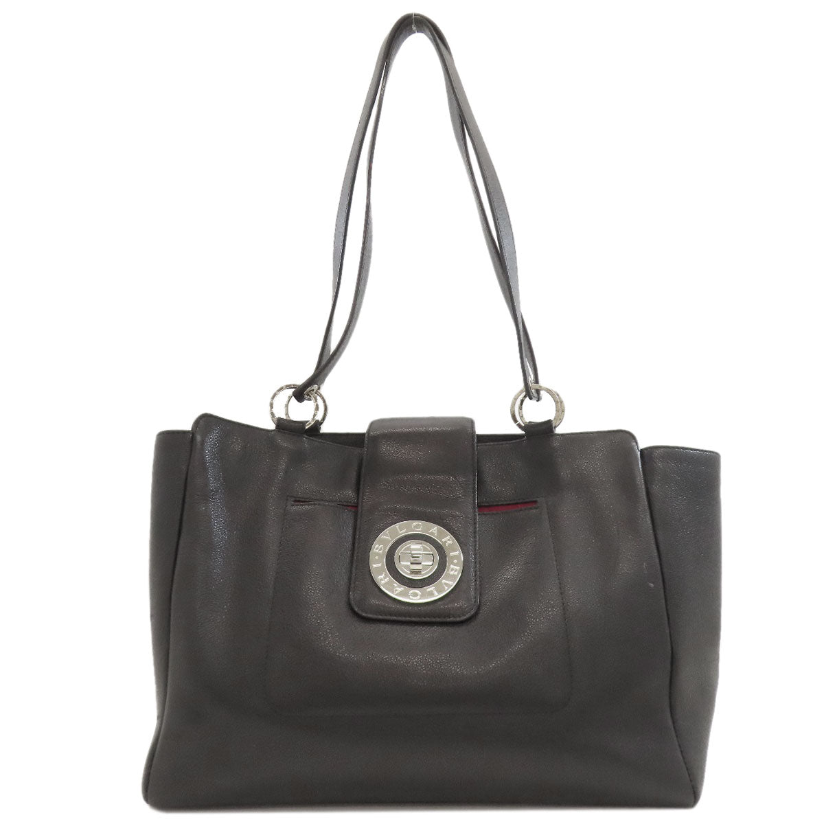 BVLGARI logo Tote Bag Leather Ladies [Used]
