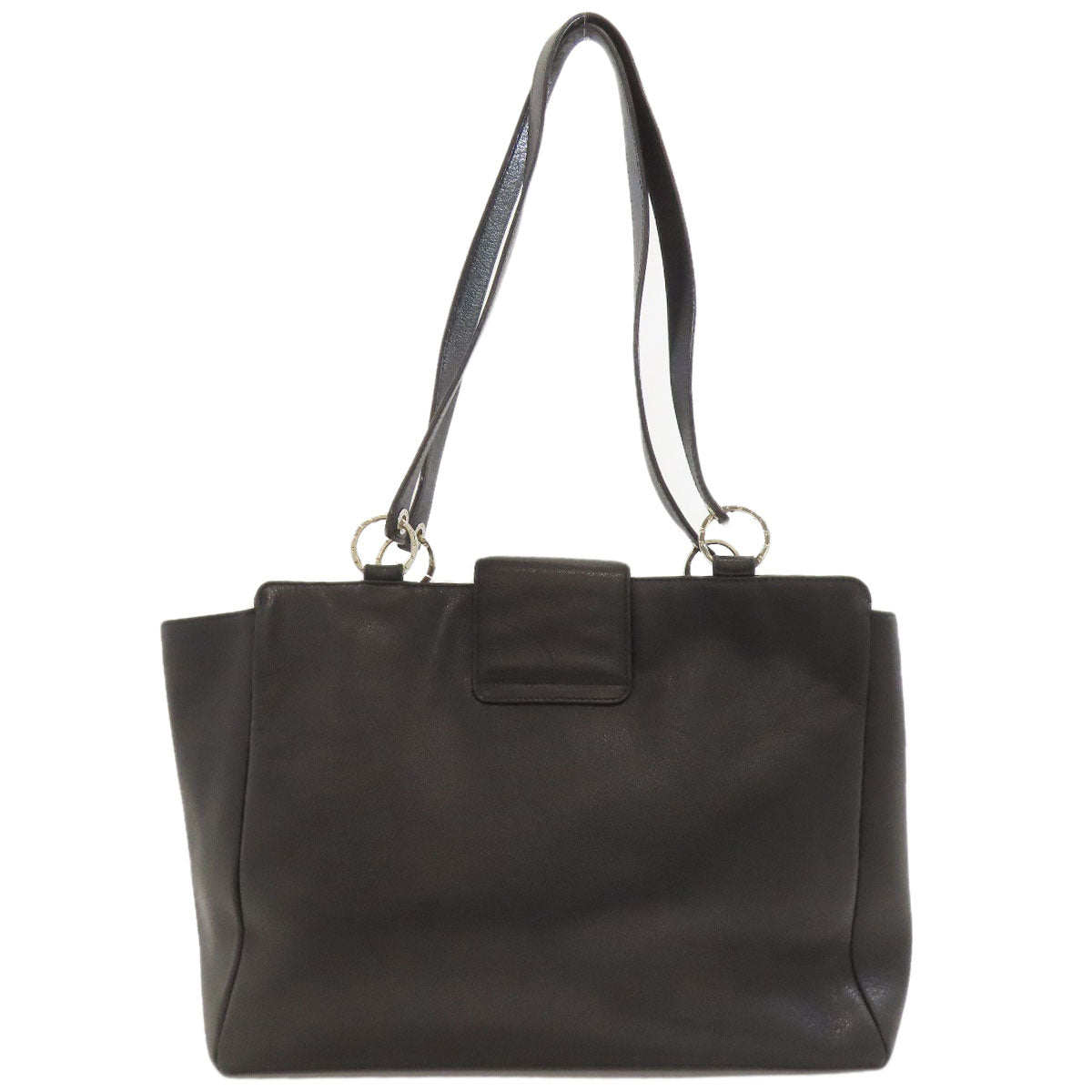 BVLGARI logo Tote Bag Leather Ladies [Used]