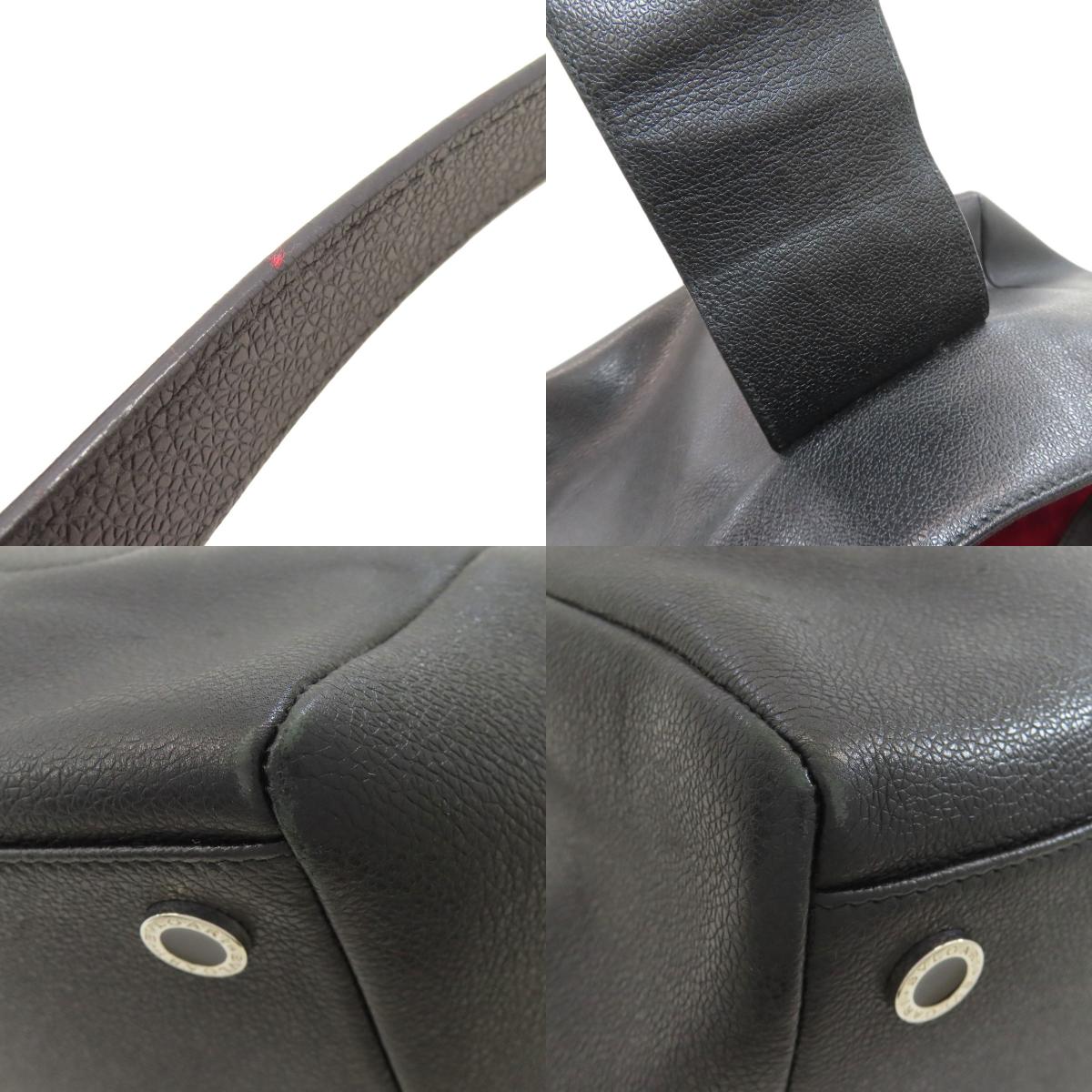 BVLGARI logo Tote Bag Leather Ladies [Used]