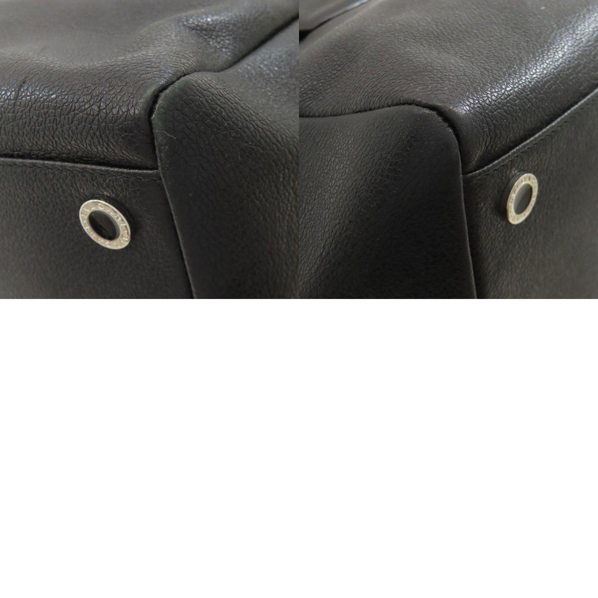 BVLGARI logo Tote Bag Leather Ladies [Used]