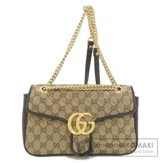 GUCCI 443497 GG Marmont Medium Shoulder Bag Canvas Ladies [Used]