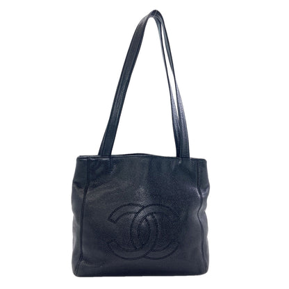 CHANEL COCO Mark GoldHardware Tote Bag Grained Calfskin Skin Ladies [Used]