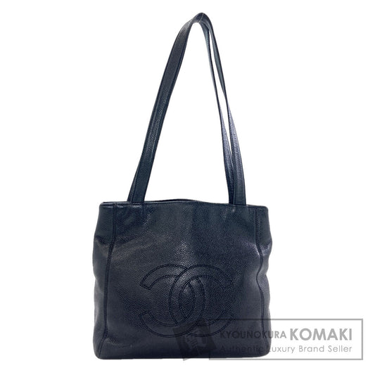 CHANEL COCO Mark GoldHardware Tote Bag Grained Calfskin Skin Ladies [Used]