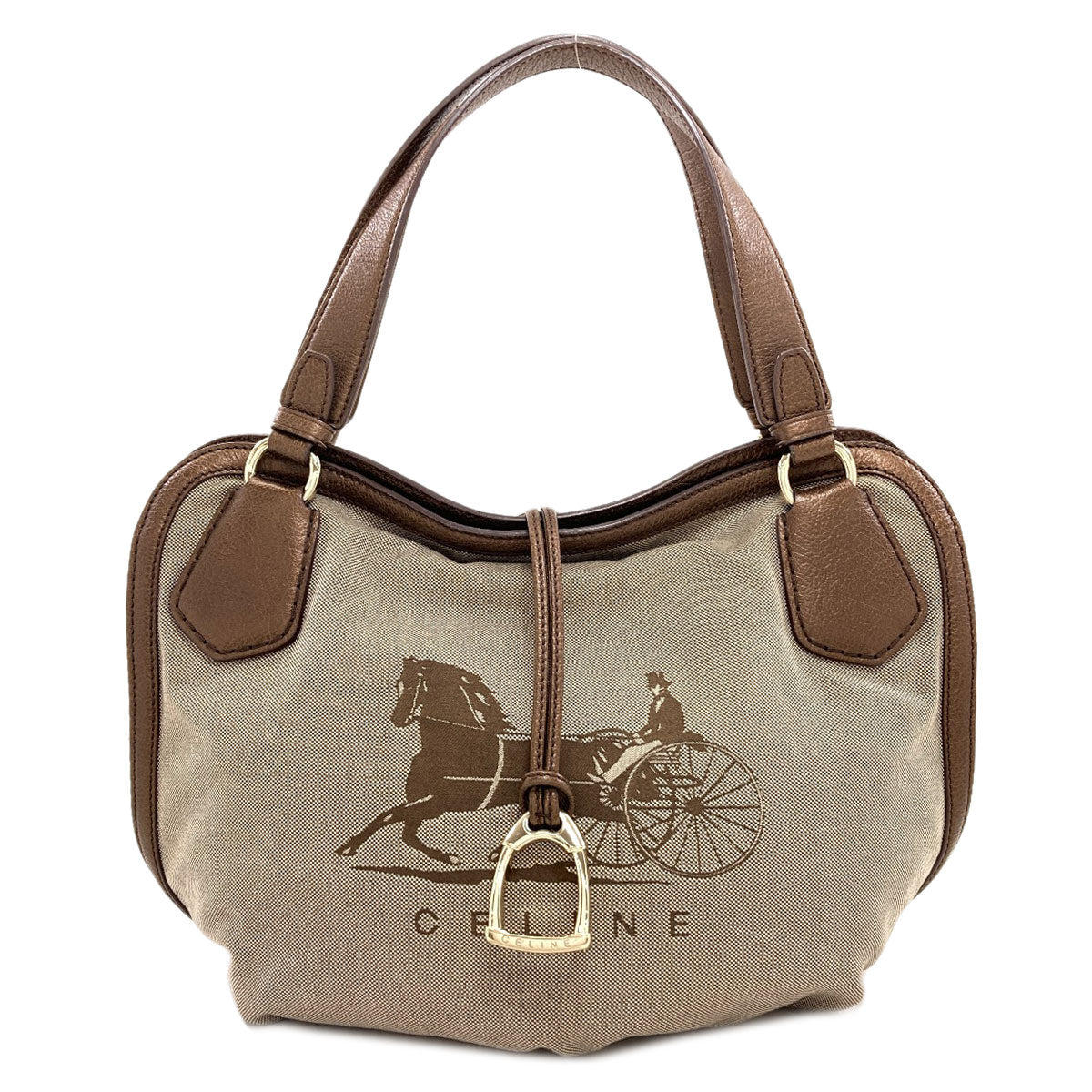 CELINE Carriage pattern Handbag Canvas Ladies [Used]
