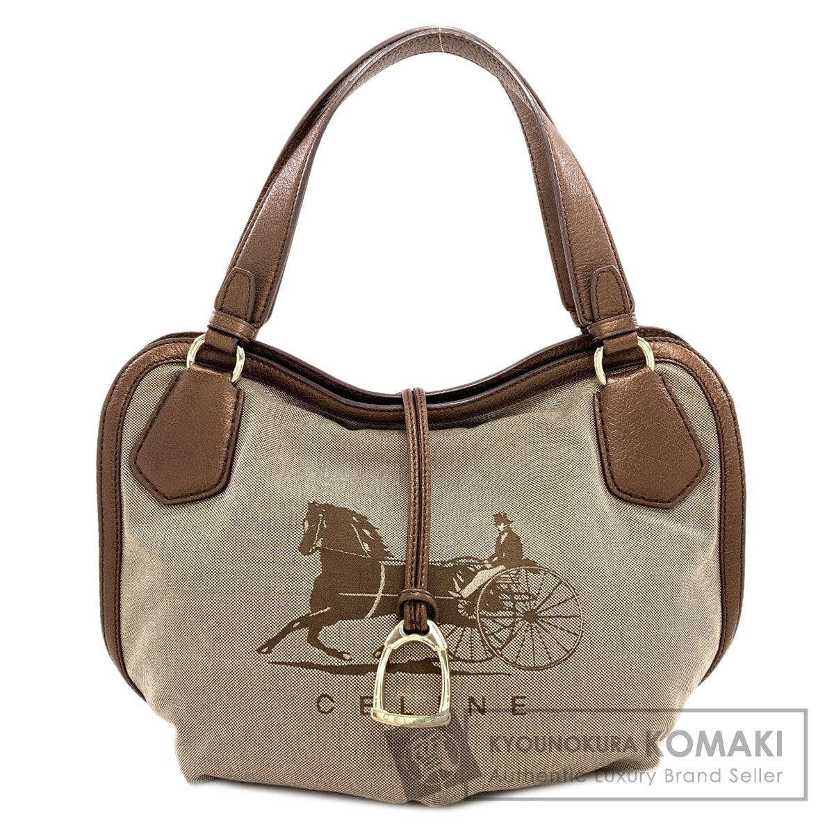 CELINE Carriage pattern Handbag Canvas Ladies [Used]