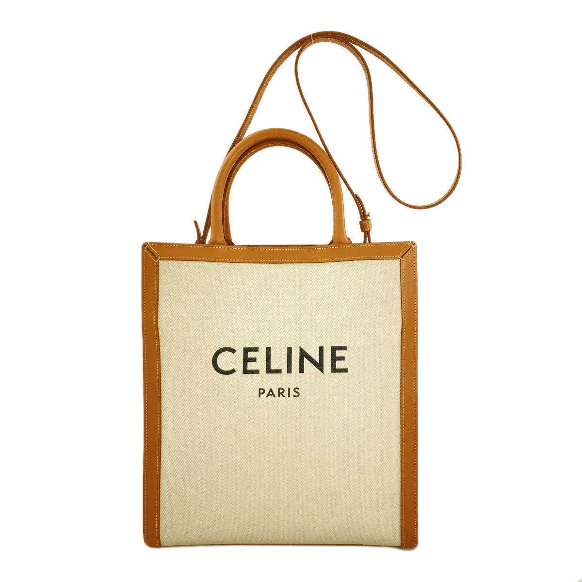 CELINE Vertical Cabas 2WAY Handbag Canvas Ladies [Used]