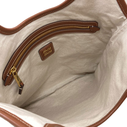 MIUMIU logo Tote Bag Canvas Ladies [Used]