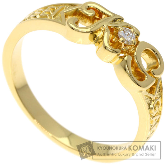 ミキモト カレッジリング ダイヤモンド リング・指輪 K18イエローゴールド レディース 【中古】【MIKIMOTO】