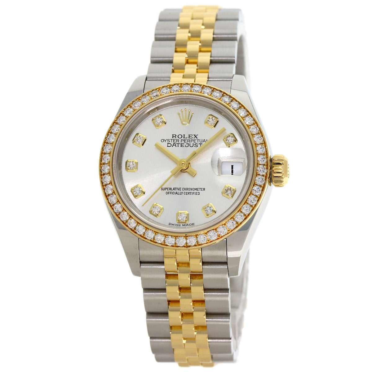 ROLEX DATEJUST 10P BezelDiamond Watches 279383RBR Stainless Steel/SSxK18YG Ladies