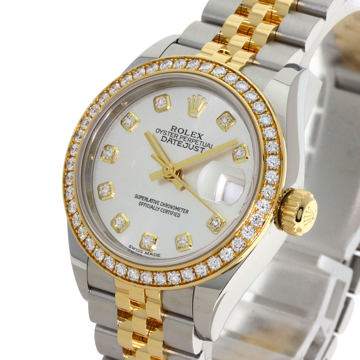 ROLEX DATEJUST 10P BezelDiamond Watches 279383RBR Stainless Steel/SSxK18YG Ladies