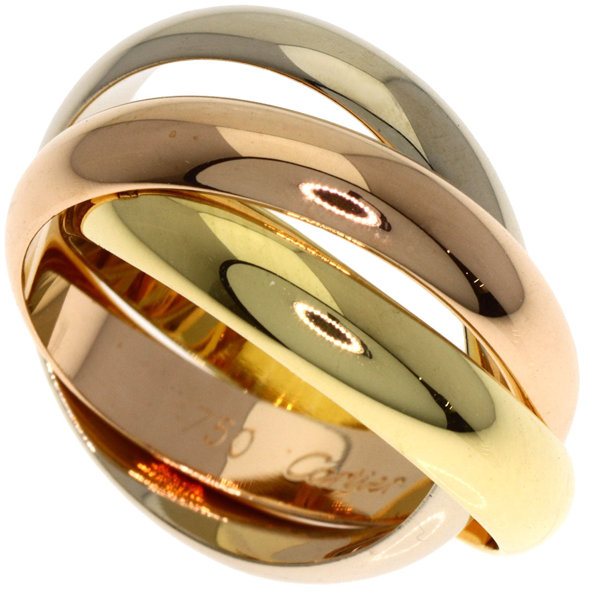 CARTIER Trinity MM #49 Ring K18 Yellow Gold 18K Pink GoldLadies [Used]