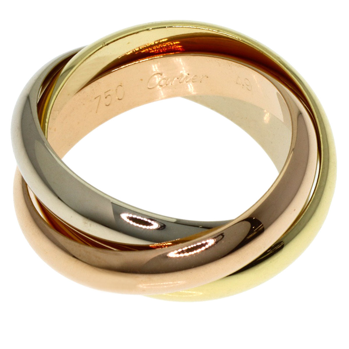 CARTIER Trinity MM #49 Ring K18 Yellow Gold 18K Pink GoldLadies [Used]