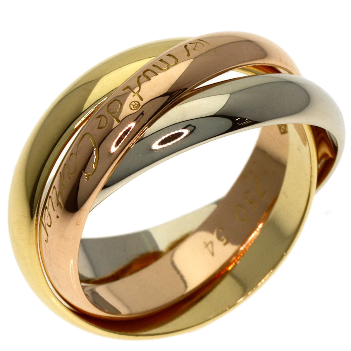 CARTIER Trinity Ring K18 Yellow Gold K18 White GoldLadies [Used]