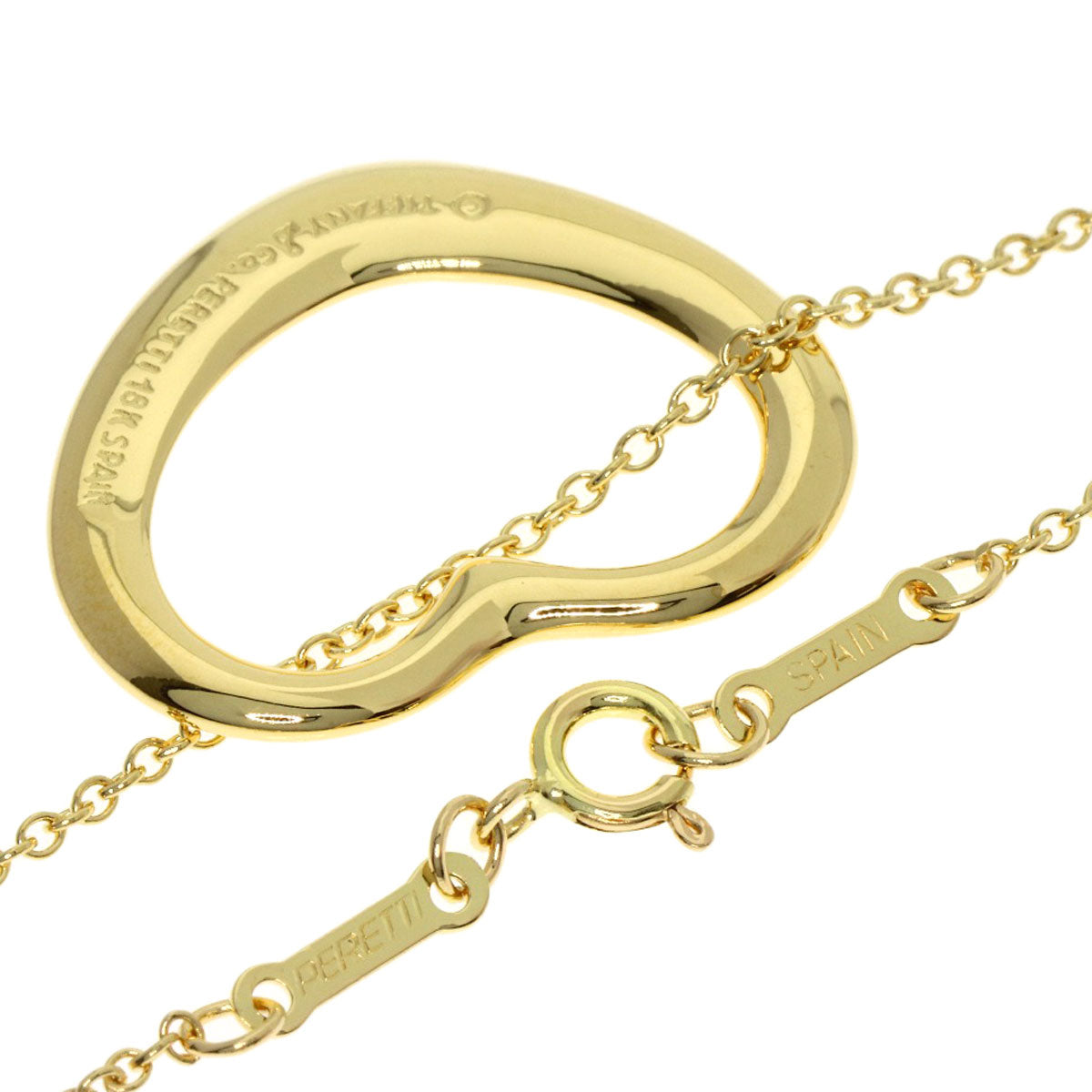 TIFFANY&Co. Open heart Necklace K18 Yellow Gold Ladies [Used]