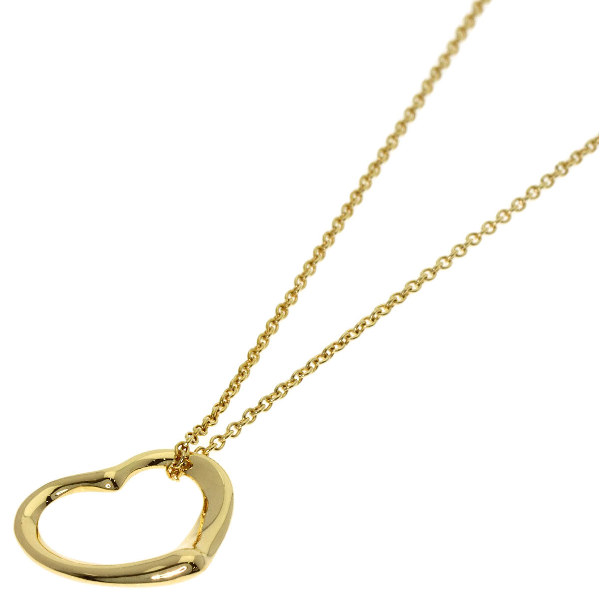 TIFFANY&Co. Open heart Necklace K18 Yellow Gold Ladies [Used]