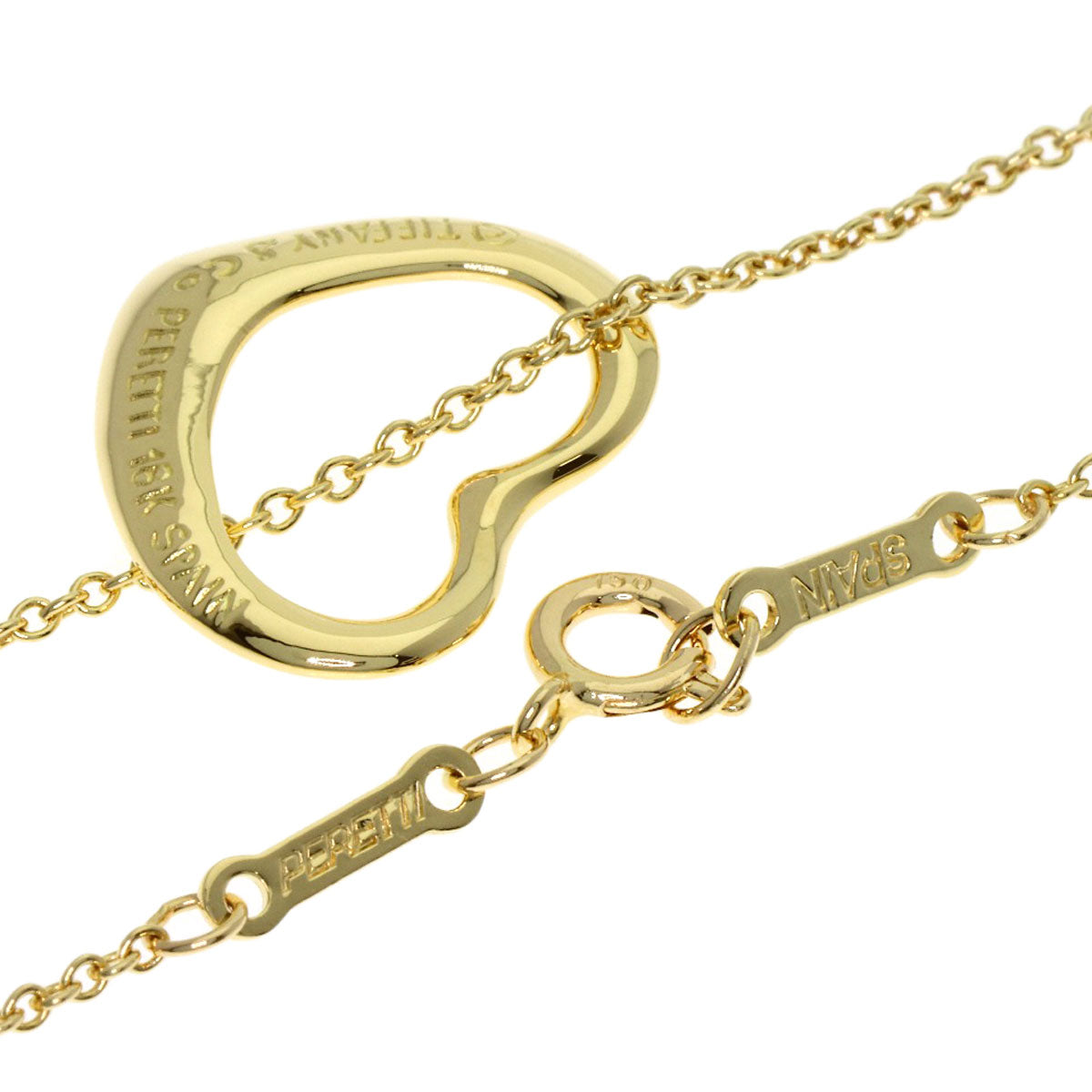 TIFFANY&Co. Open heart Necklace K18 Yellow Gold Ladies [Used]