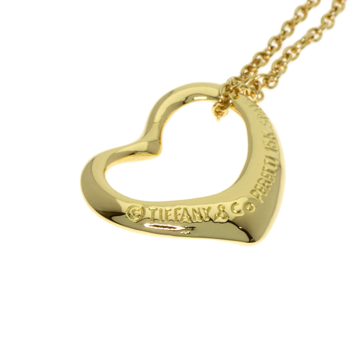 TIFFANY&Co. Open heart Necklace K18 Yellow Gold Ladies [Used]
