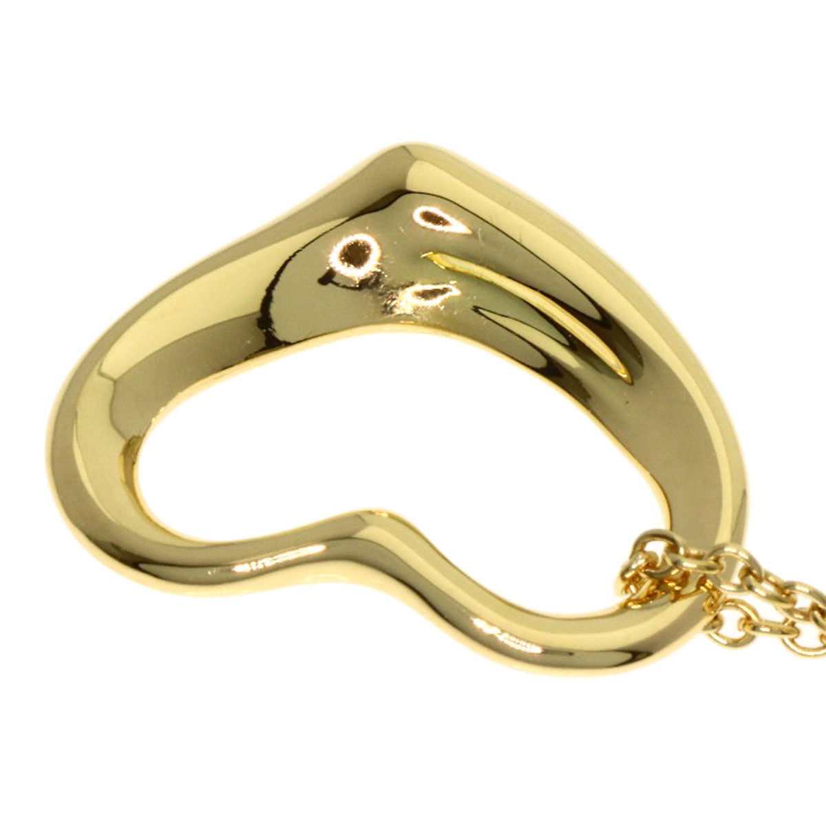 TIFFANY&Co. Open heart Necklace K18 Yellow Gold Ladies [Used]