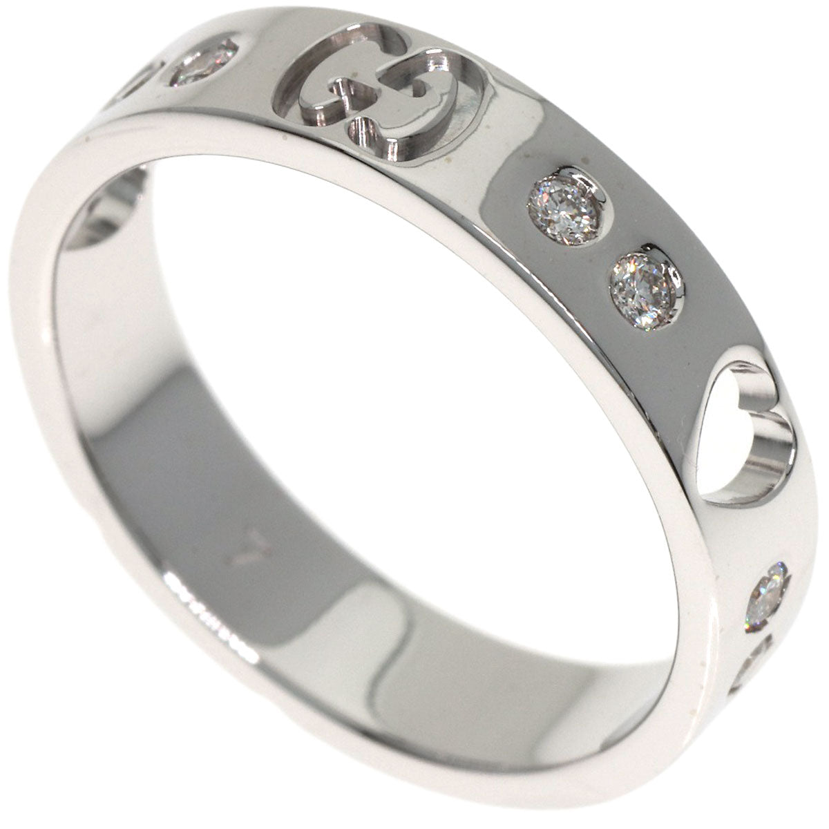 GUCCI Icon Amor Diamond #4 Ring K18 White Gold Ladies [Used]