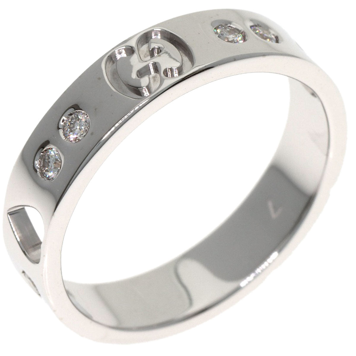 GUCCI Icon Amor Diamond #4 Ring K18 White Gold Ladies [Used]