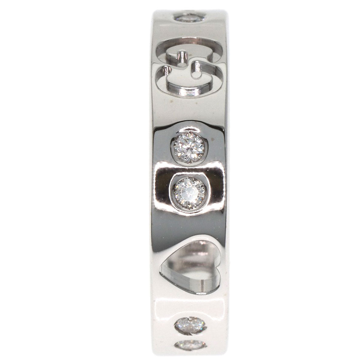 GUCCI Icon Amor Diamond #4 Ring K18 White Gold Ladies [Used]