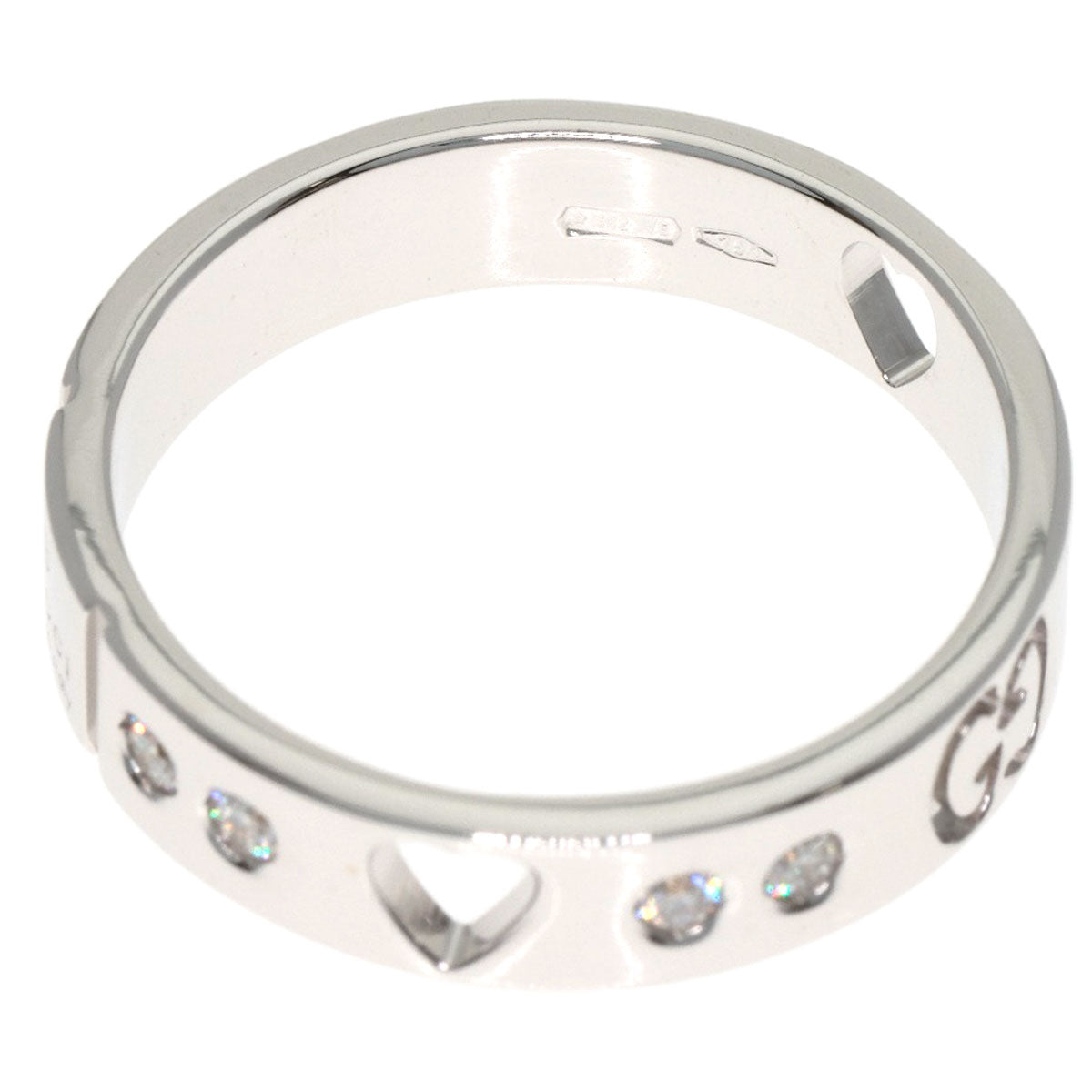 GUCCI Icon Amor Diamond #4 Ring K18 White Gold Ladies [Used]