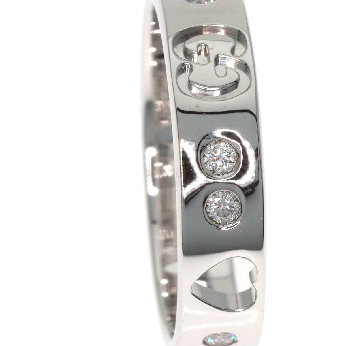 GUCCI Icon Amor Diamond #4 Ring K18 White Gold Ladies [Used]