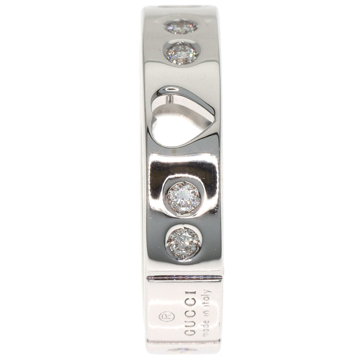GUCCI Icon Amor Diamond #4 Ring K18 White Gold Ladies [Used]