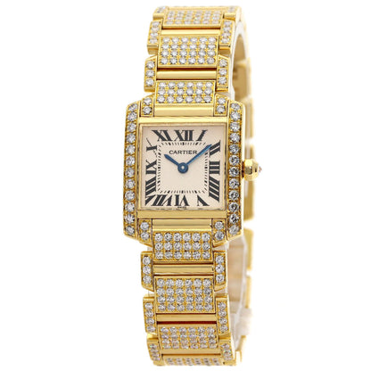 CARTIER Tank Française SM Genuine Full Diamond Watches WE1001RD K18 Yellow Gold/18K Yellow Gold Ladies