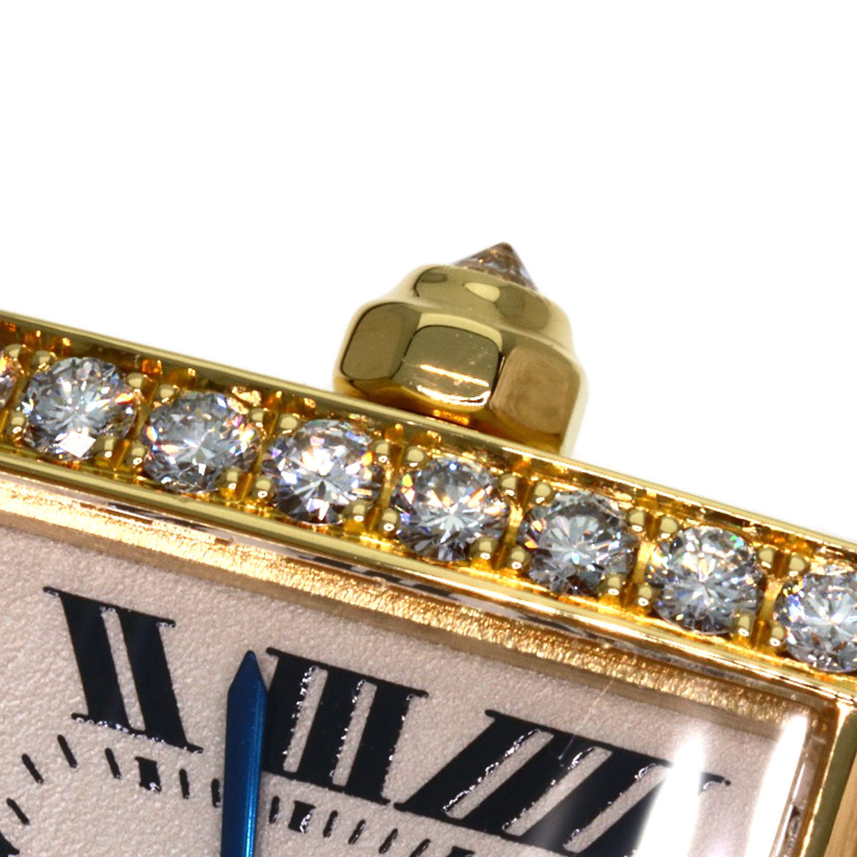 CARTIER Tank Française SM Genuine Full Diamond Watches WE1001RD K18 Yellow Gold/18K Yellow Gold Ladies