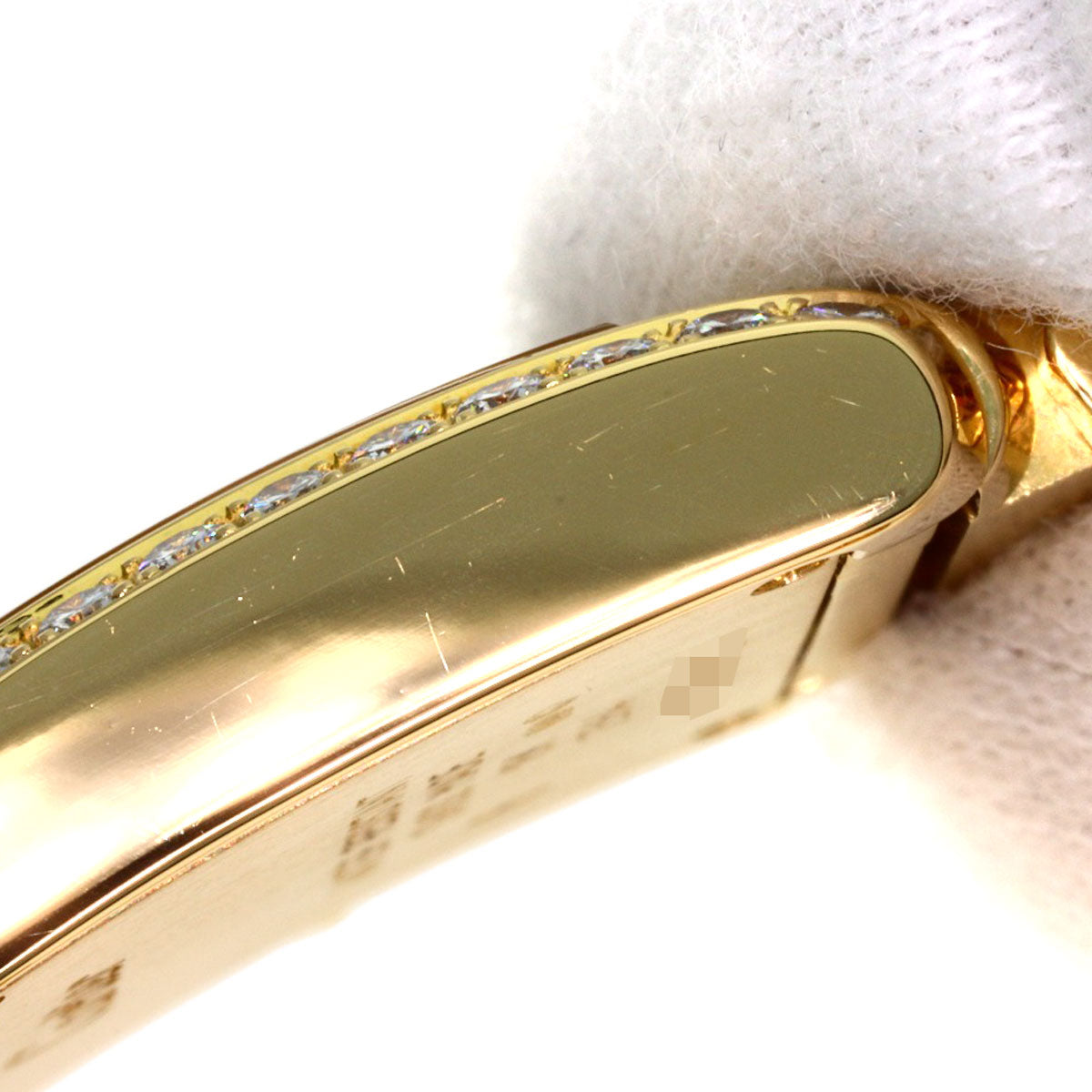 CARTIER Tank Française SM Genuine Full Diamond Watches WE1001RD K18 Yellow Gold/18K Yellow Gold Ladies