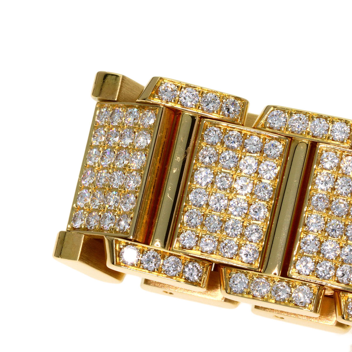 CARTIER Tank Française SM Genuine Full Diamond Watches WE1001RD K18 Yellow Gold/18K Yellow Gold Ladies