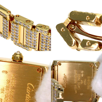 CARTIER Tank Française SM Genuine Full Diamond Watches WE1001RD K18 Yellow Gold/18K Yellow Gold Ladies