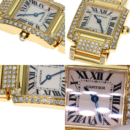 CARTIER Tank Française SM Genuine Full Diamond Watches WE1001RD K18 Yellow Gold/18K Yellow Gold Ladies